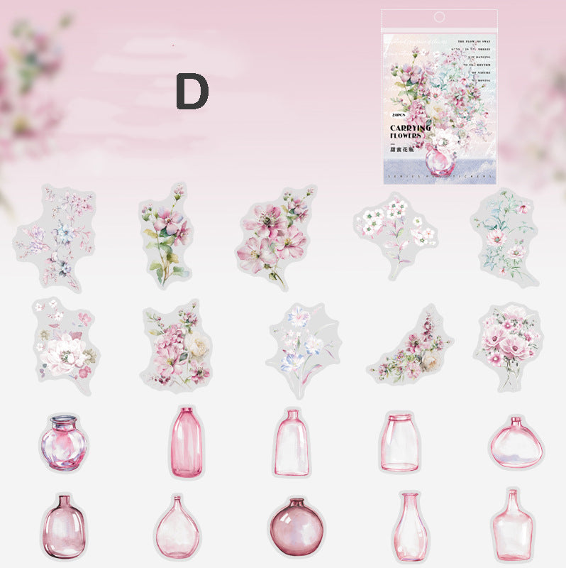 Carrying Flowers Stickers 20pcs