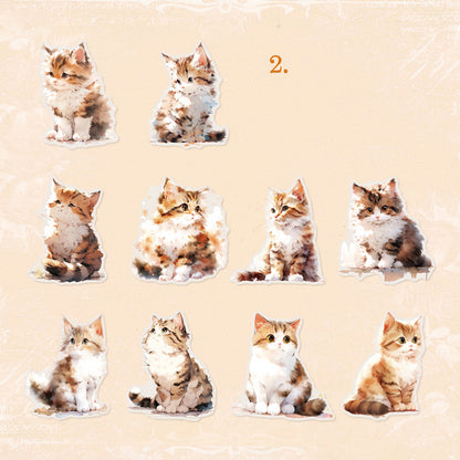 Cat and Rabbit Stickers 10pcs