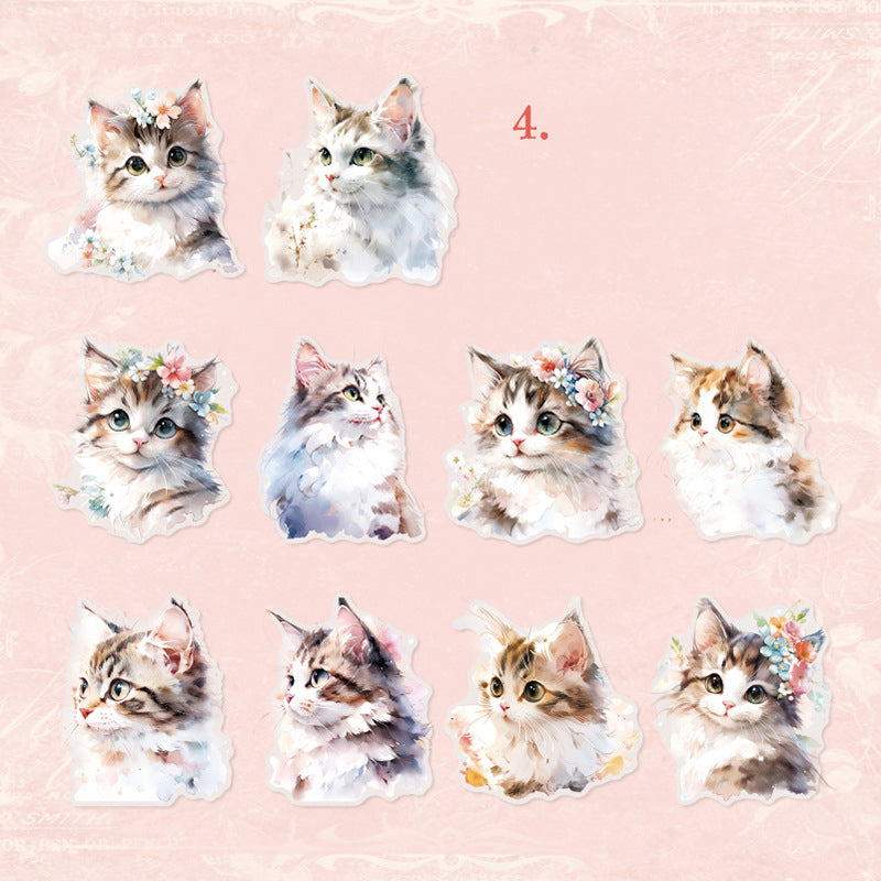 Cat and Rabbit Stickers 10pcs