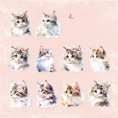 Cat and Rabbit Stickers 10pcs