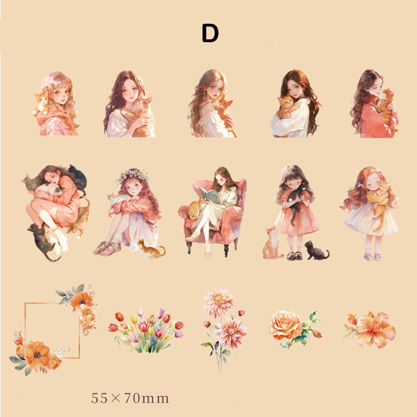 Changeable Girl Sticker 30pcs