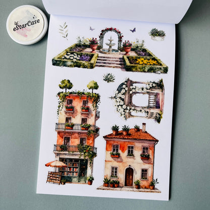 Charming Town Sticker Book