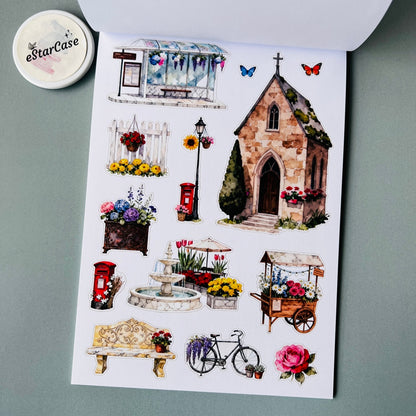 Charming Town Sticker Book