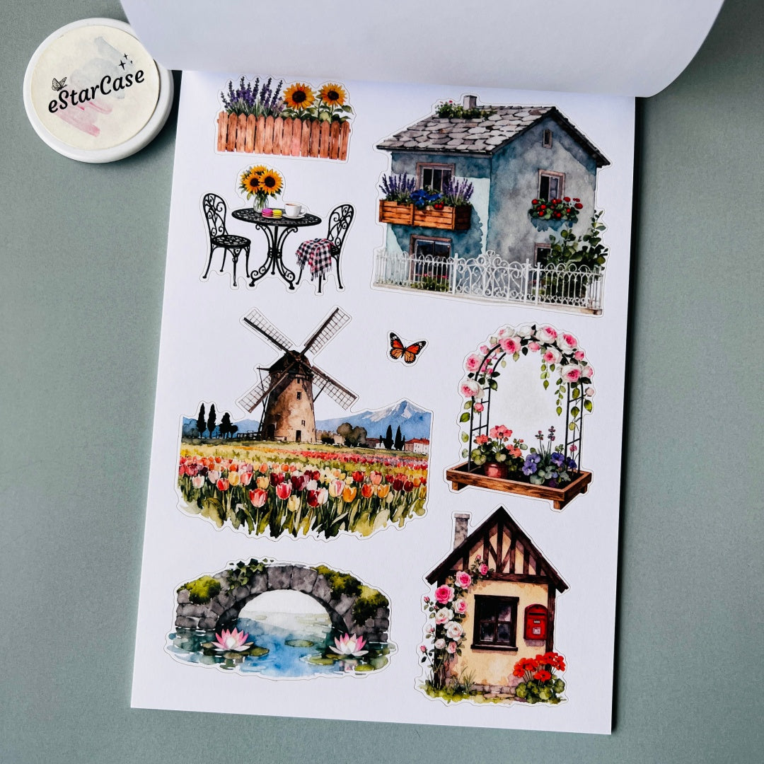 Charming Town Sticker Book