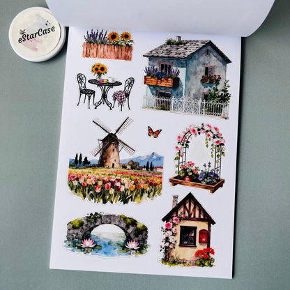Charming Town Sticker Book