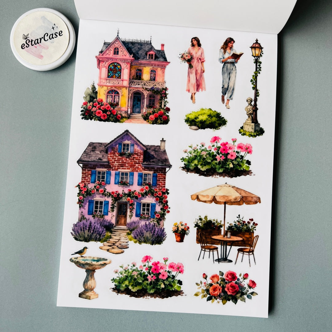 Charming Town Sticker Book