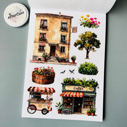 Charming Town Sticker Book