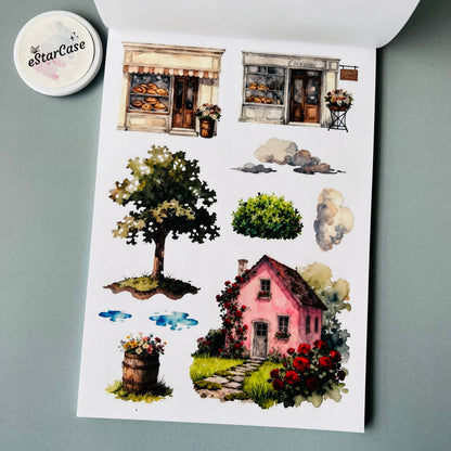 Charming Town Sticker Book