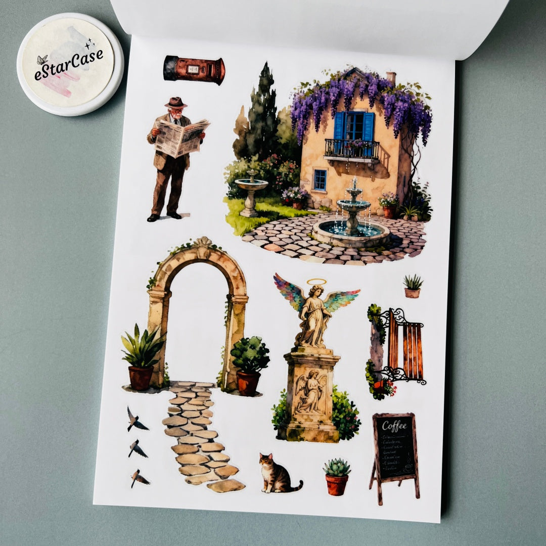 Charming Town Sticker Book