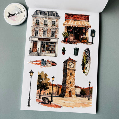 Charming Town Sticker Book