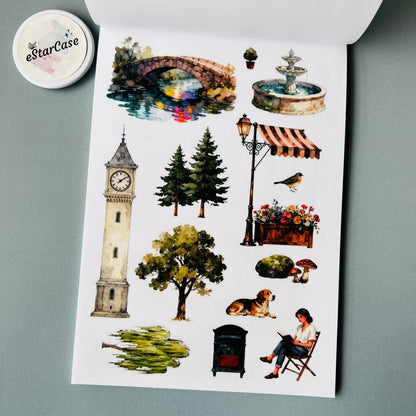 Charming Town Sticker Book