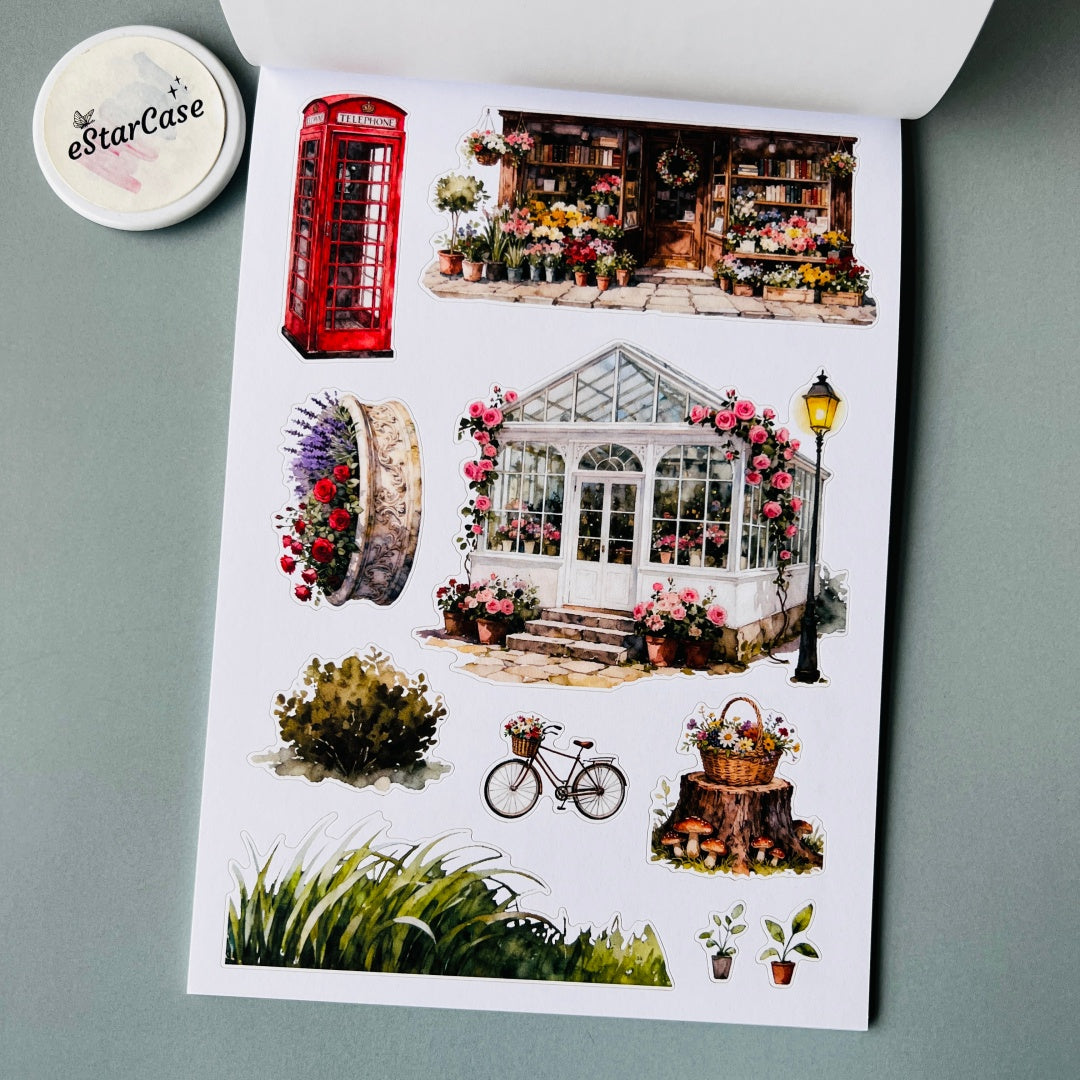 Charming Town Sticker Book
