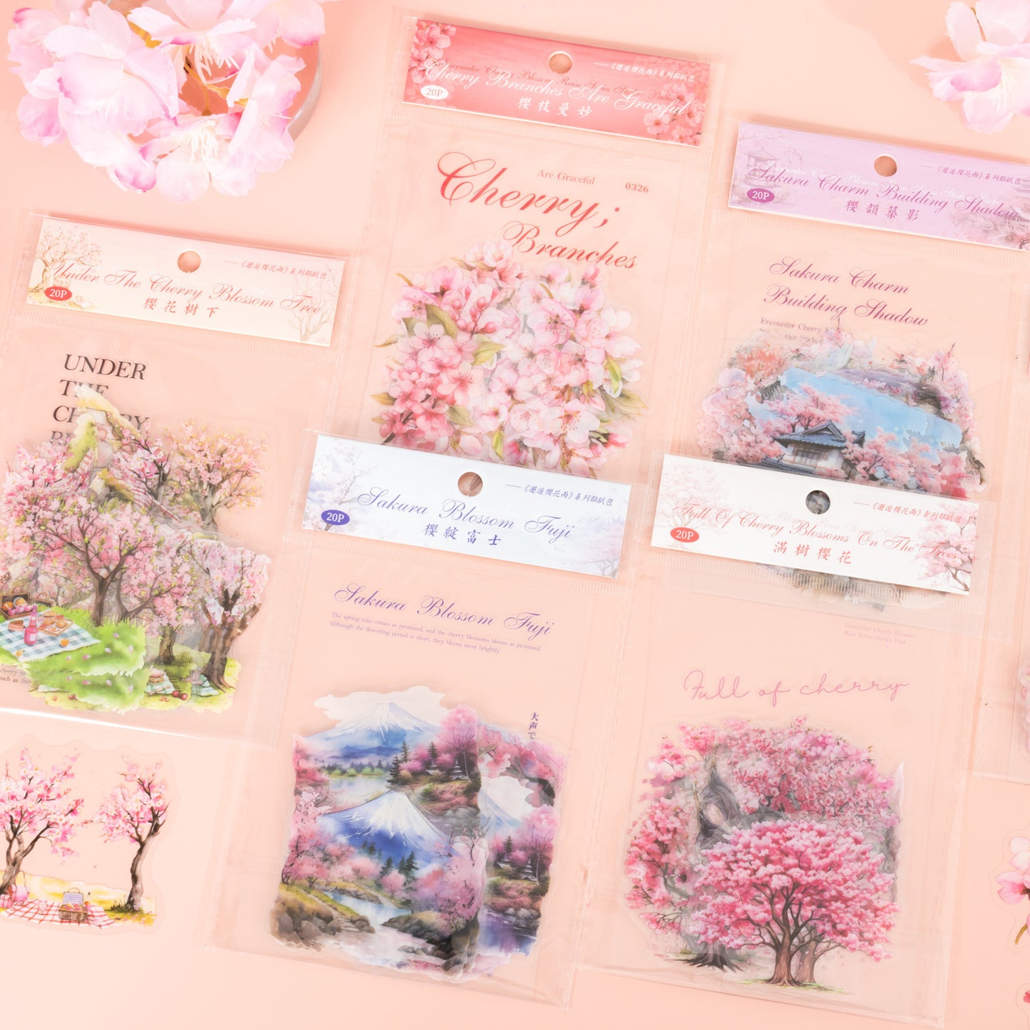 Cherry Blossom Stickers 20pcs