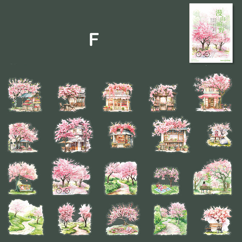 Cherry Blossoms Are in Bloom Stickers 20pcs