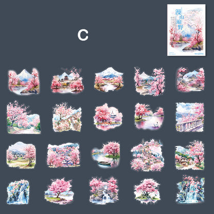 Cherry Blossoms Are in Bloom Stickers 20pcs