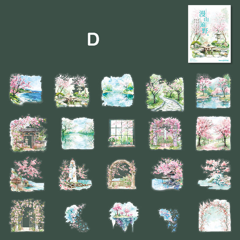 Cherry Blossoms Are in Bloom Stickers 20pcs