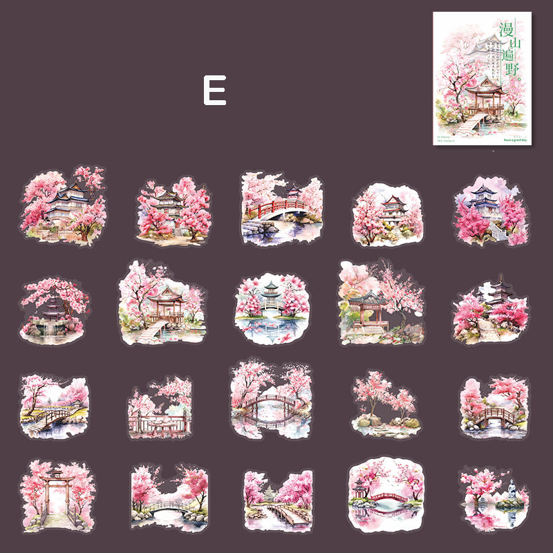 Cherry Blossoms Are in Bloom Stickers 20pcs