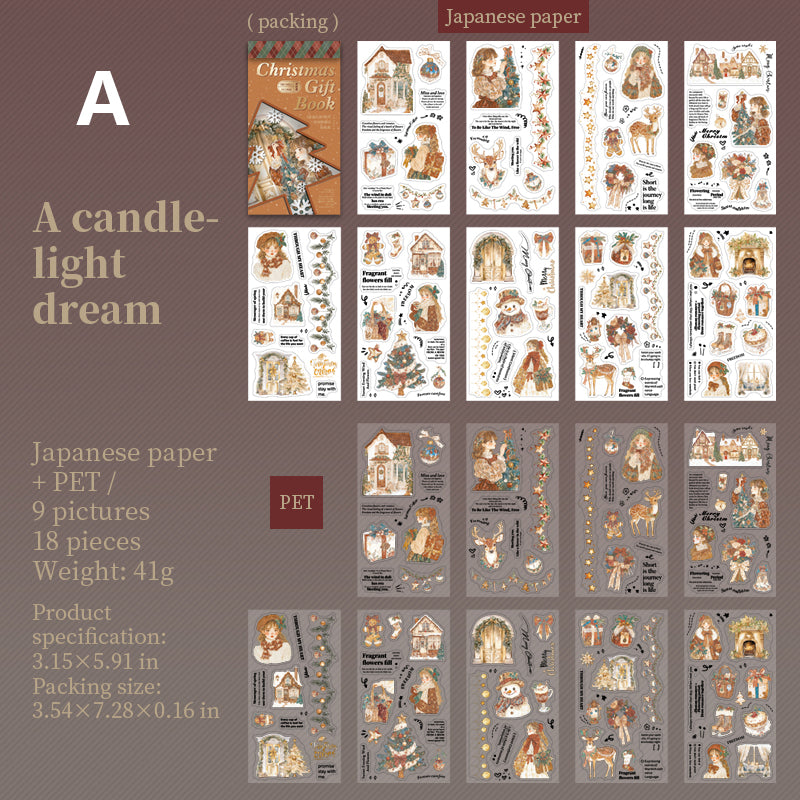 Christmas Gift Book Sticker 18pcs