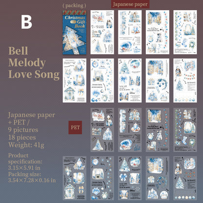 Christmas Gift Book Sticker 18pcs