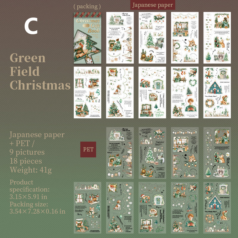 Christmas Gift Book Sticker 18pcs