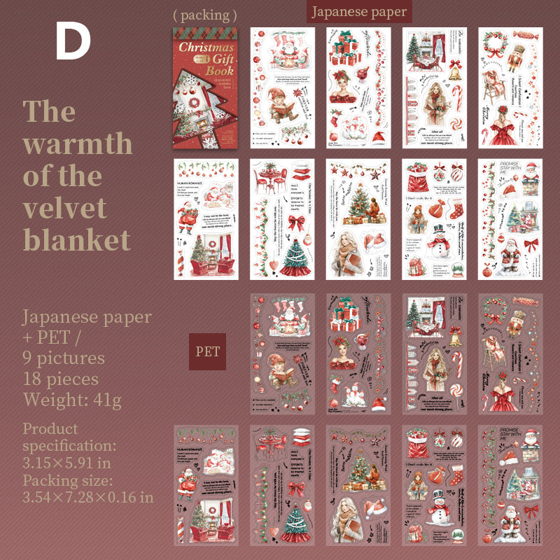 Christmas Gift Book Sticker 18pcs