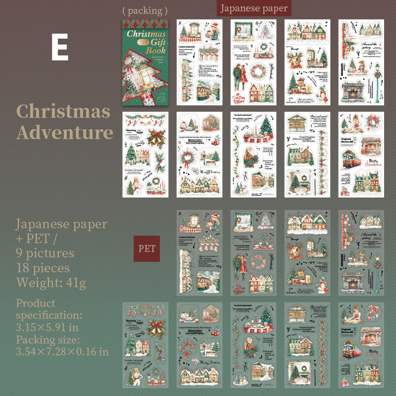 Christmas Gift Book Sticker 18pcs