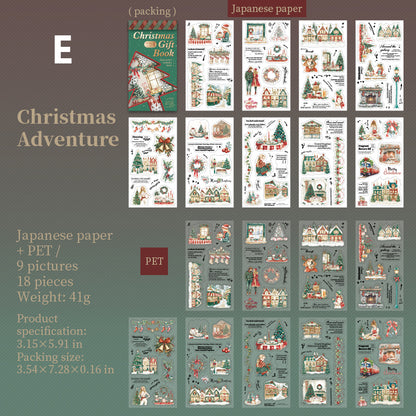 Christmas Gift Book Sticker 18pcs