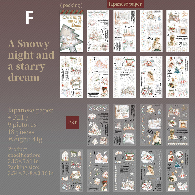 Christmas Gift Book Sticker 18pcs