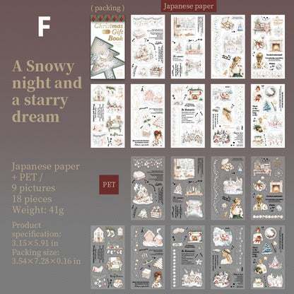 Christmas Gift Book Sticker 18pcs