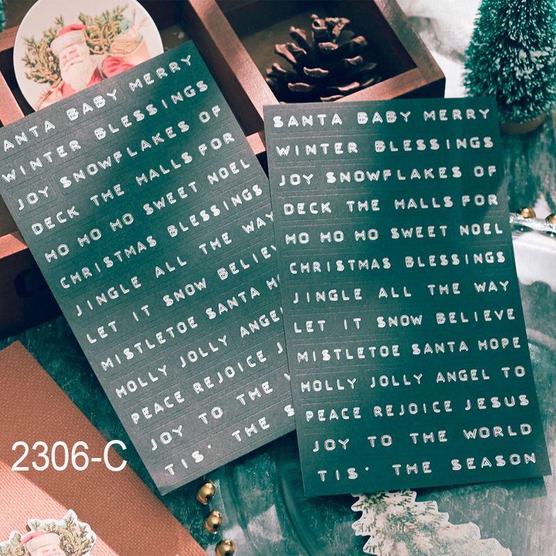 Christmas Phrase Stickers 8pcs