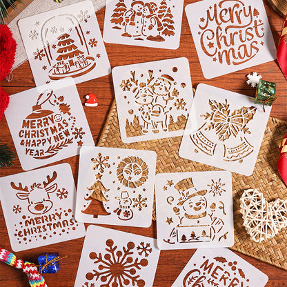 Christmas Theme Reusable Painting Stencils 6pcs