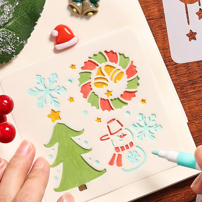 Christmas Theme Reusable Painting Stencils 6pcs