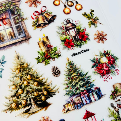 Christmas Embossed Sticker 1pcs