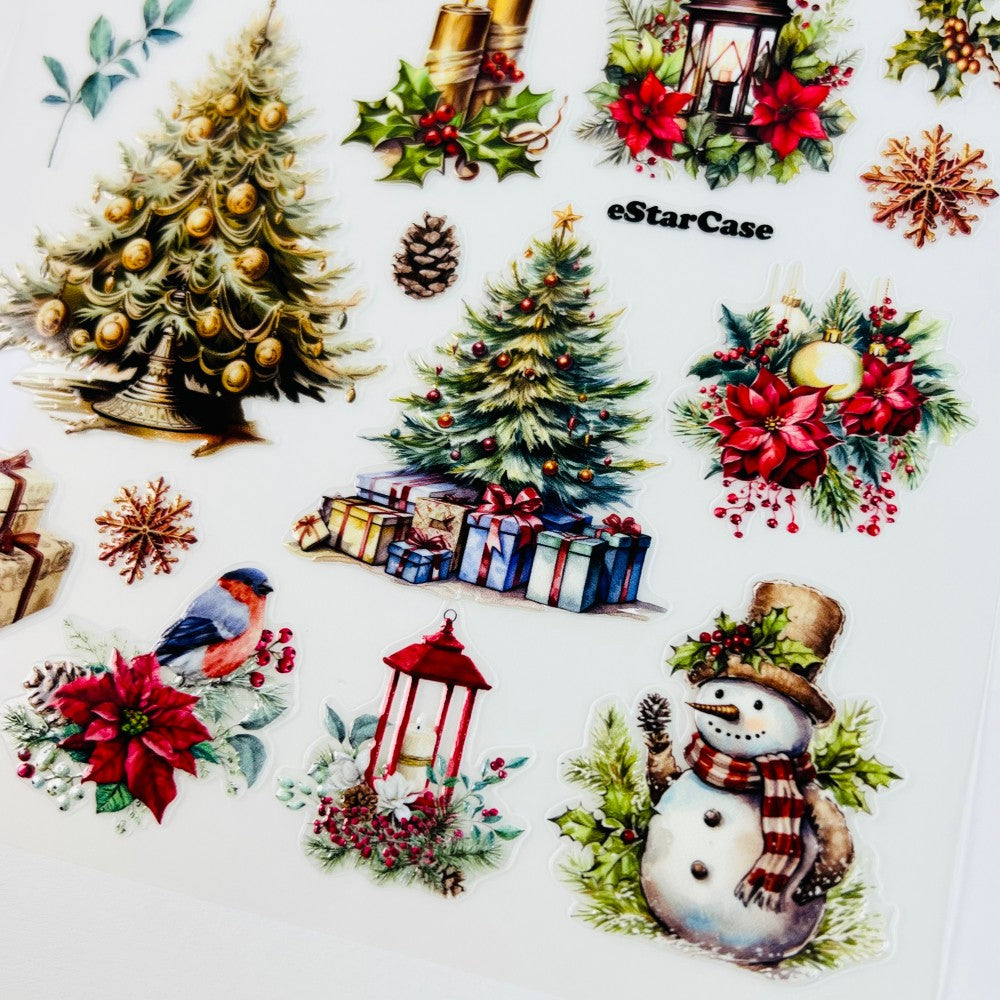 Christmas Embossed Sticker 1pcs