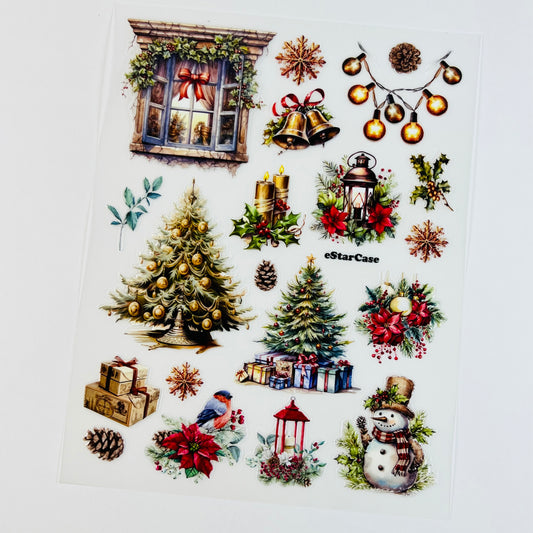 Christmas Embossed Sticker 1pcs