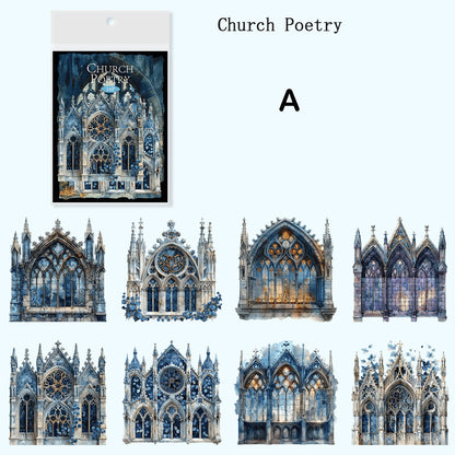 Church Window Stickers 16pcs