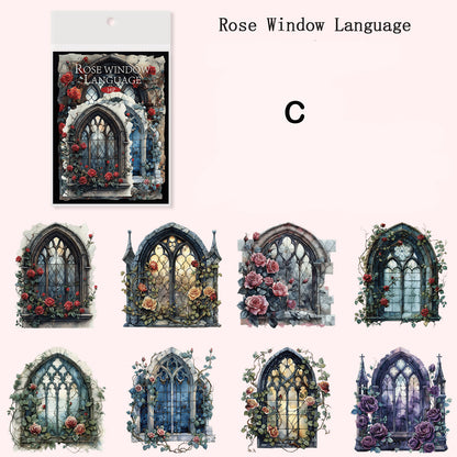 Church Window Stickers 16pcs