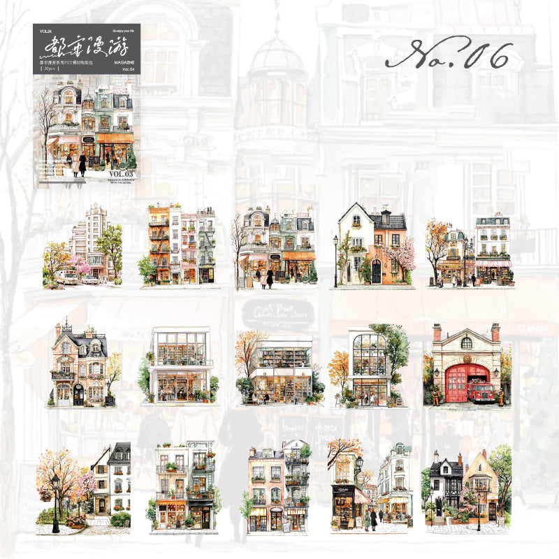 City Roaming Stickers 30pcs
