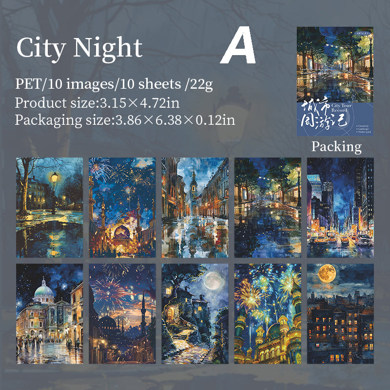 City Tour Record Sticker 10pcs