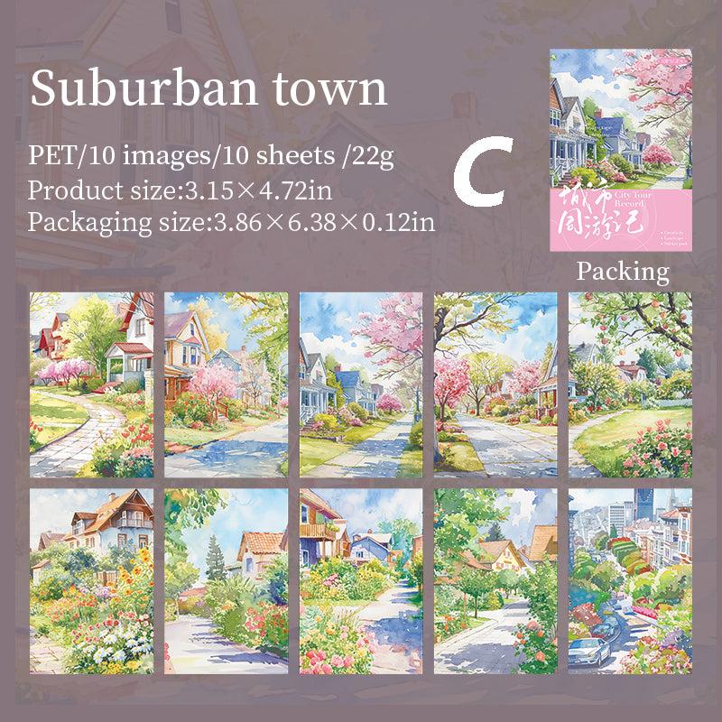 City Tour Record Sticker 10pcs