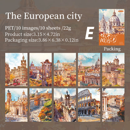 City Tour Record Sticker 10pcs