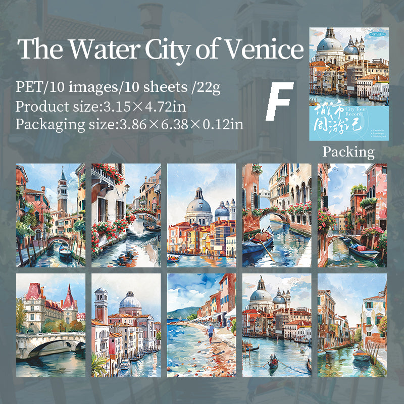 City Tour Record Sticker 10pcs