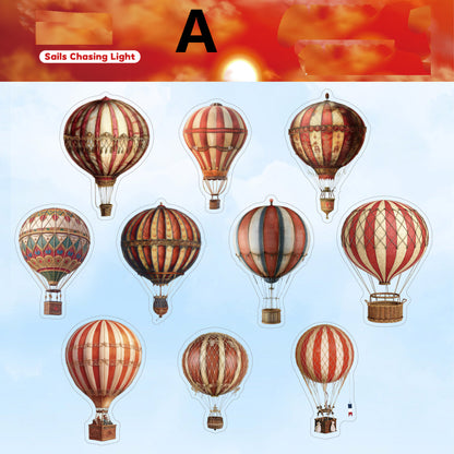 Clear Sky Hot Hot Air Balloon Sticker 20pcs