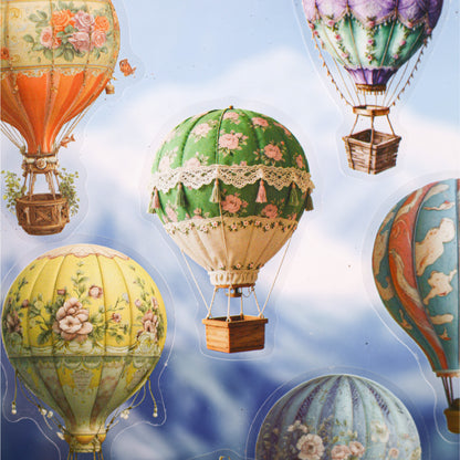 Clear Sky Hot Hot Air Balloon Sticker 20pcs