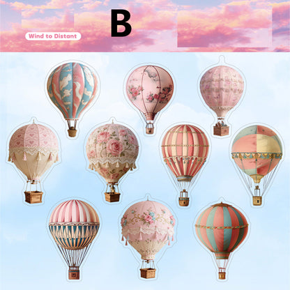 Clear Sky Hot Hot Air Balloon Sticker 20pcs
