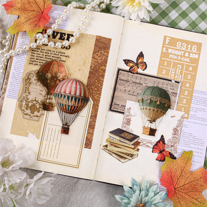 Clear Sky Hot Hot Air Balloon Sticker 20pcs