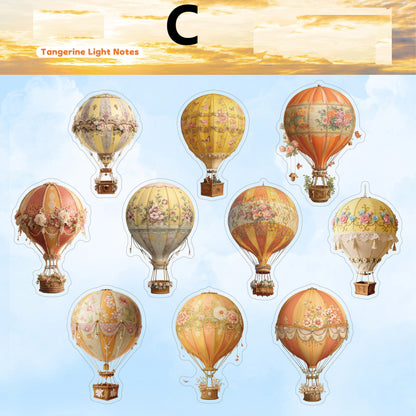 Clear Sky Hot Hot Air Balloon Sticker 20pcs
