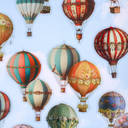 Clear Sky Hot Hot Air Balloon Sticker 20pcs