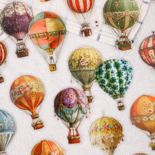 Clear Sky Hot Hot Air Balloon Sticker 20pcs