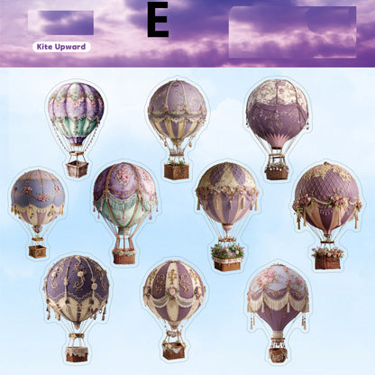 Clear Sky Hot Hot Air Balloon Sticker 20pcs